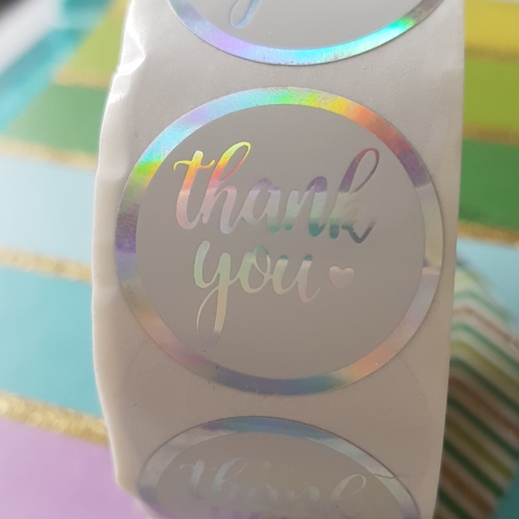 500 pcs Holographic Thank You Stickers - Picture 4 of 6